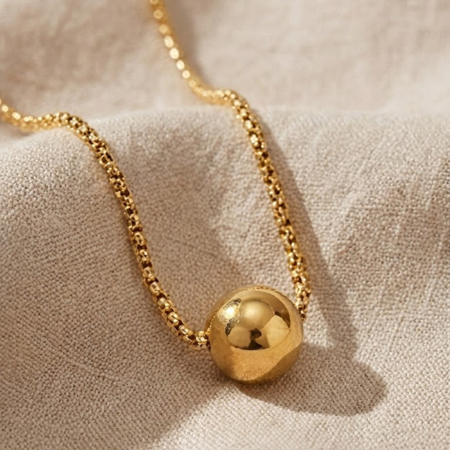 Minimal Gold Bead Necklace