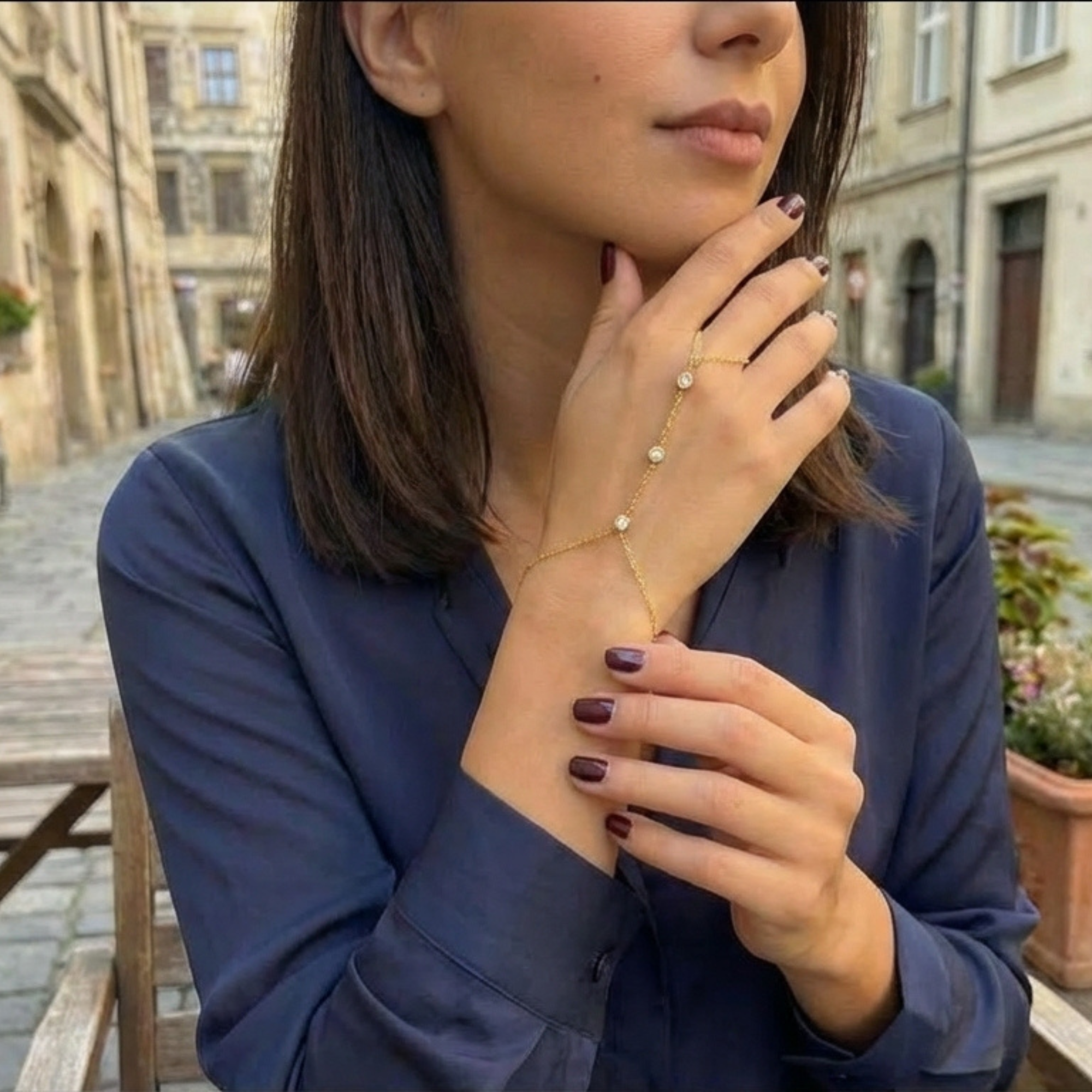 Hand Chain Gold Bracelet