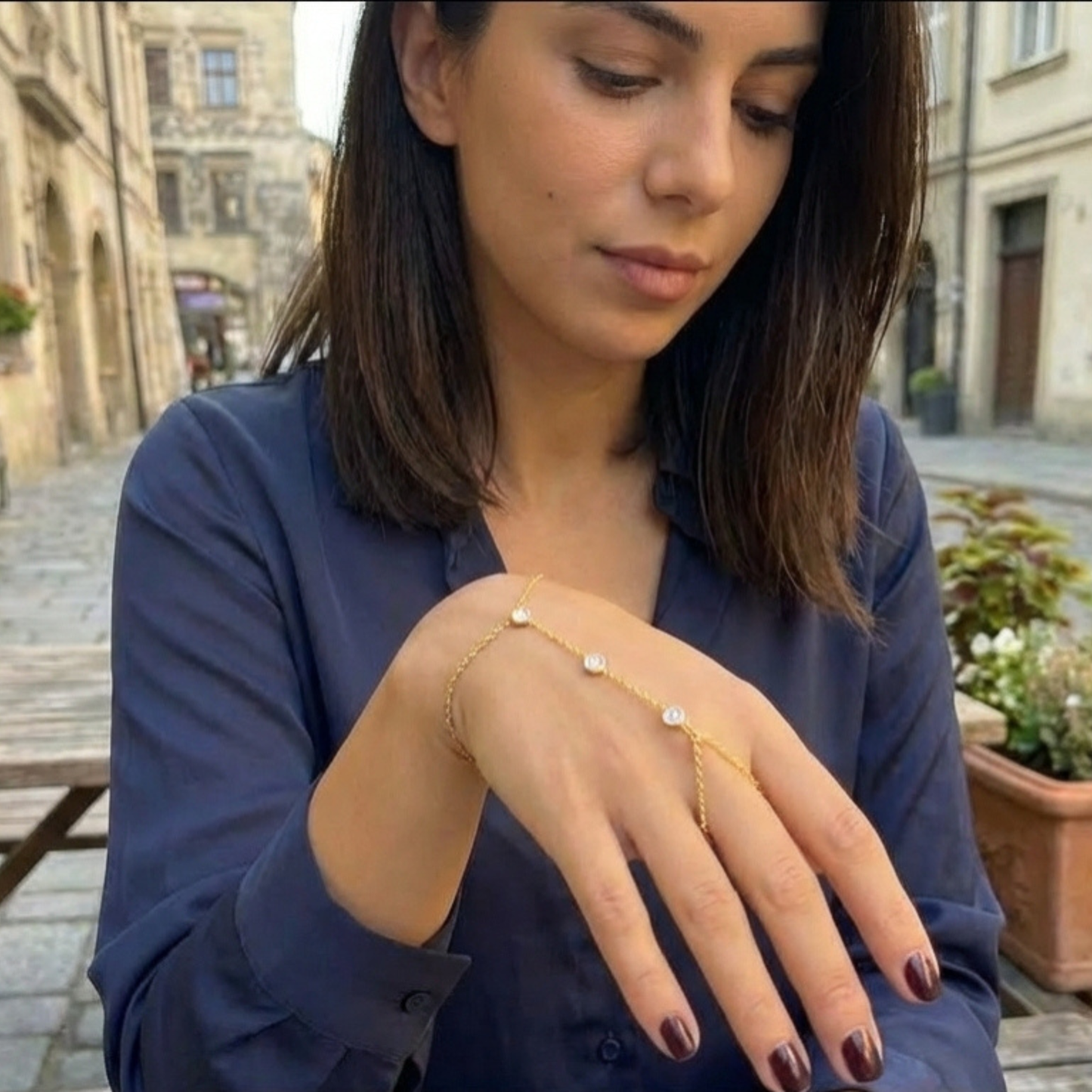 Hand Chain Gold Bracelet