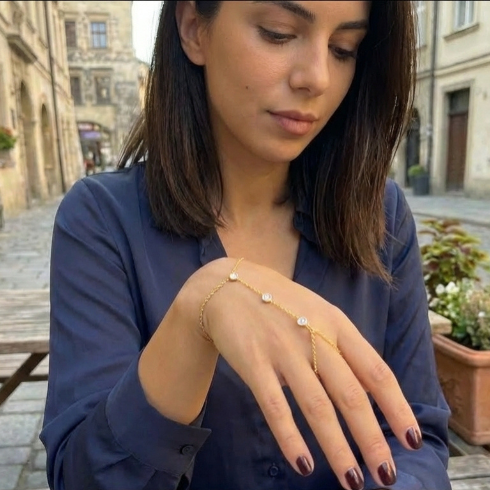 Hand Chain Gold Bracelet