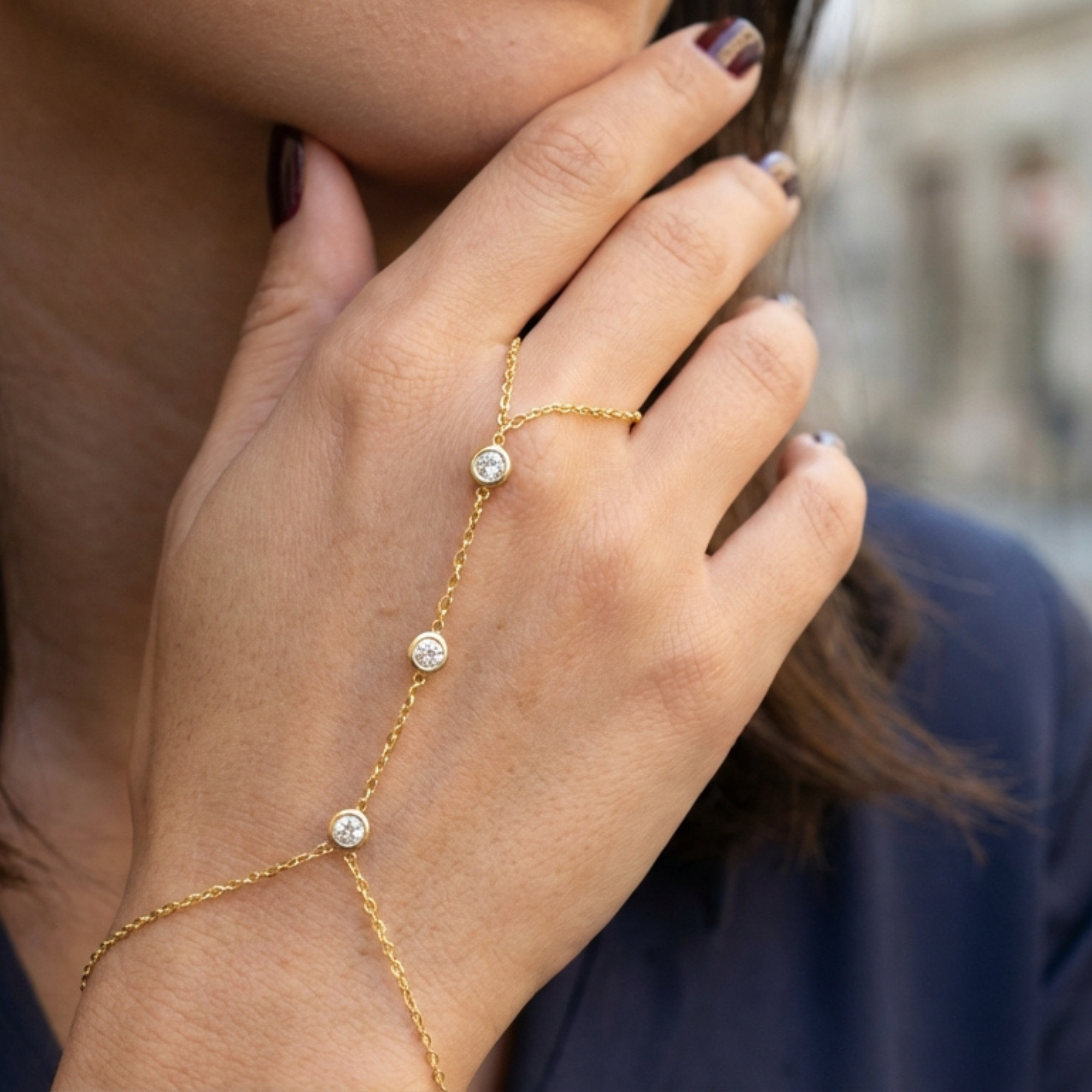 Hand Chain Gold Bracelet