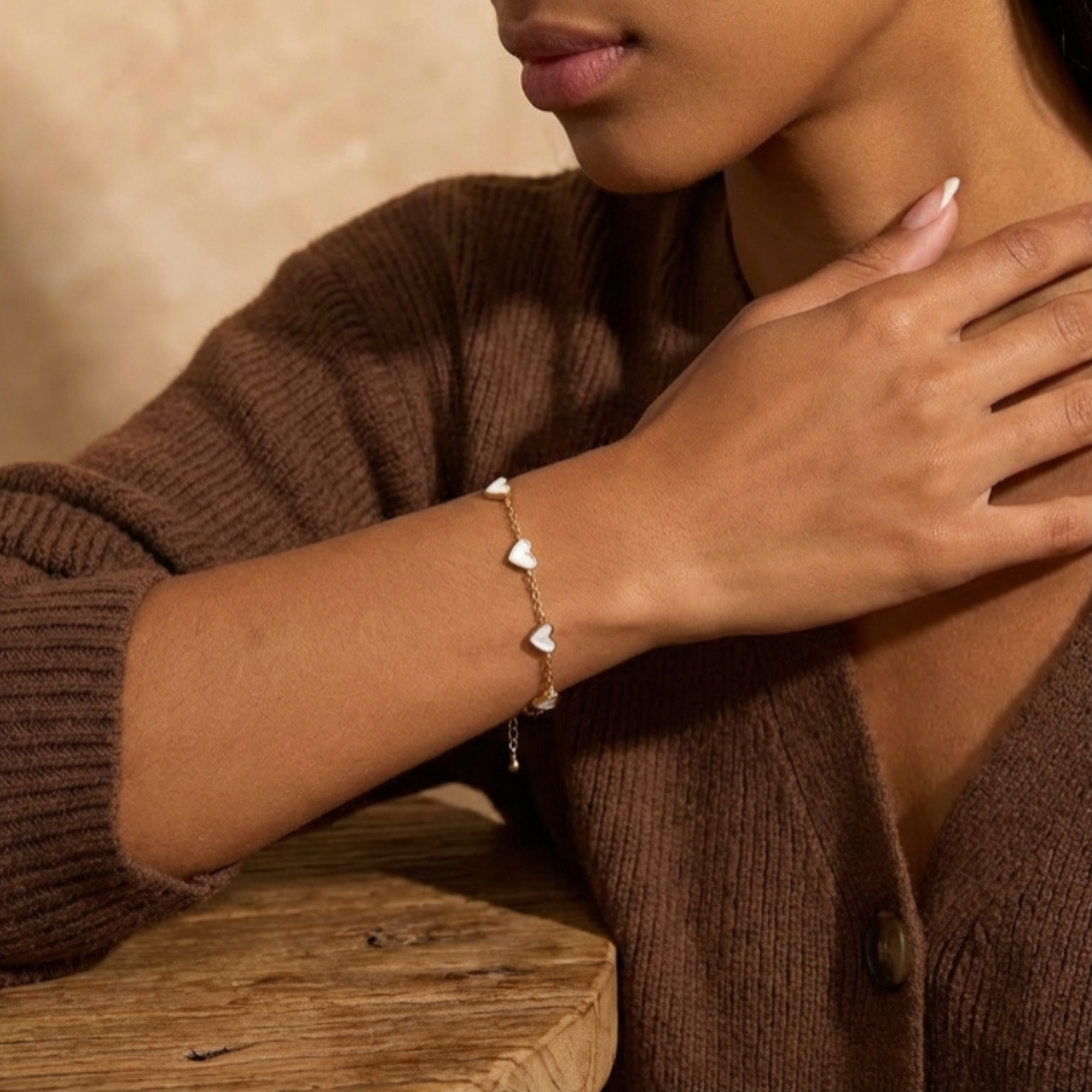 Gold Plated Heart Chain Bracelet