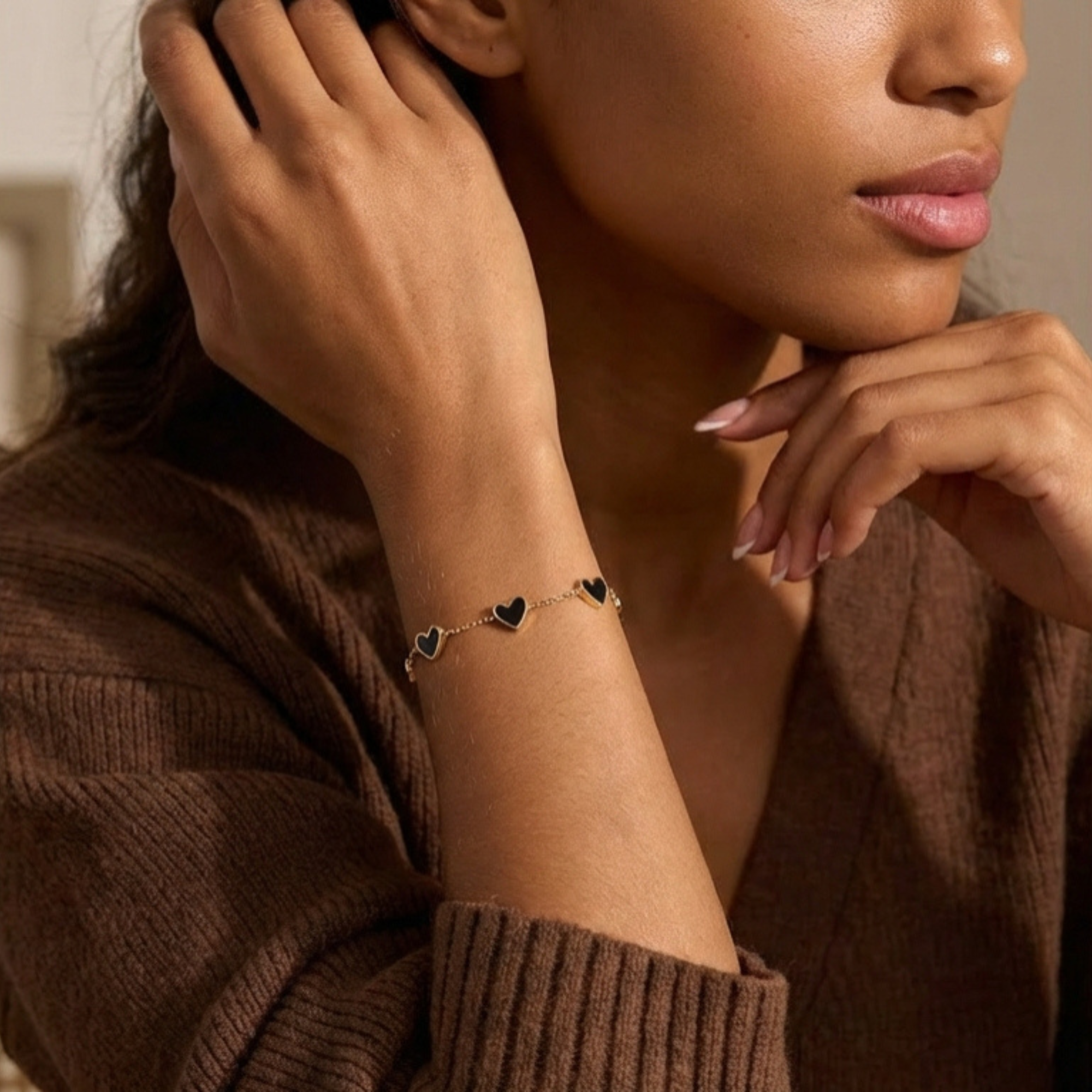 Gold Plated Heart Chain Bracelet