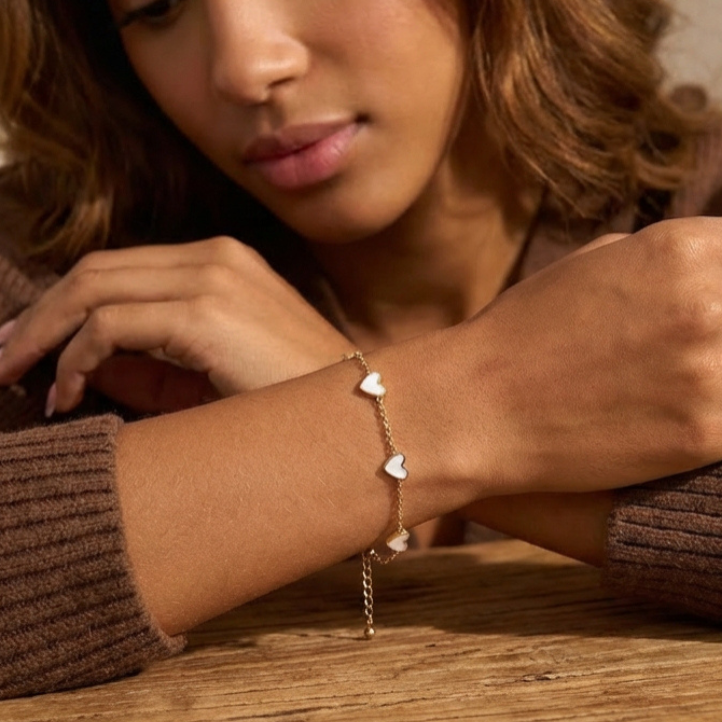 Gold Plated Heart Chain Bracelet