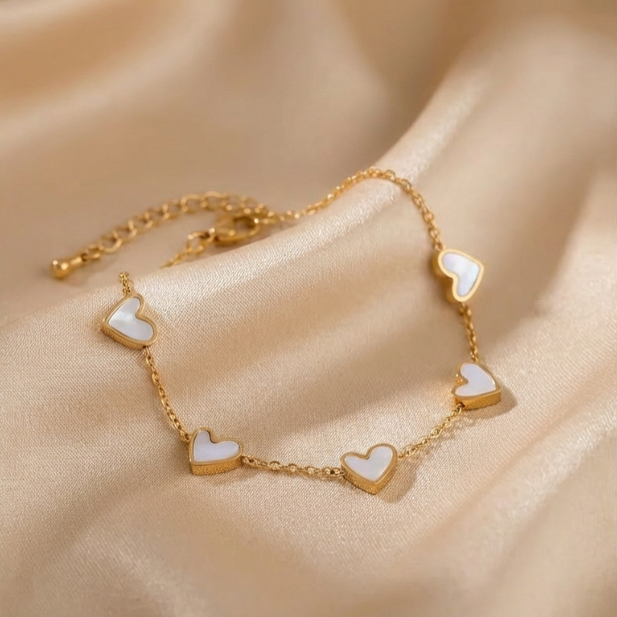 Gold Plated Heart Chain Bracelet