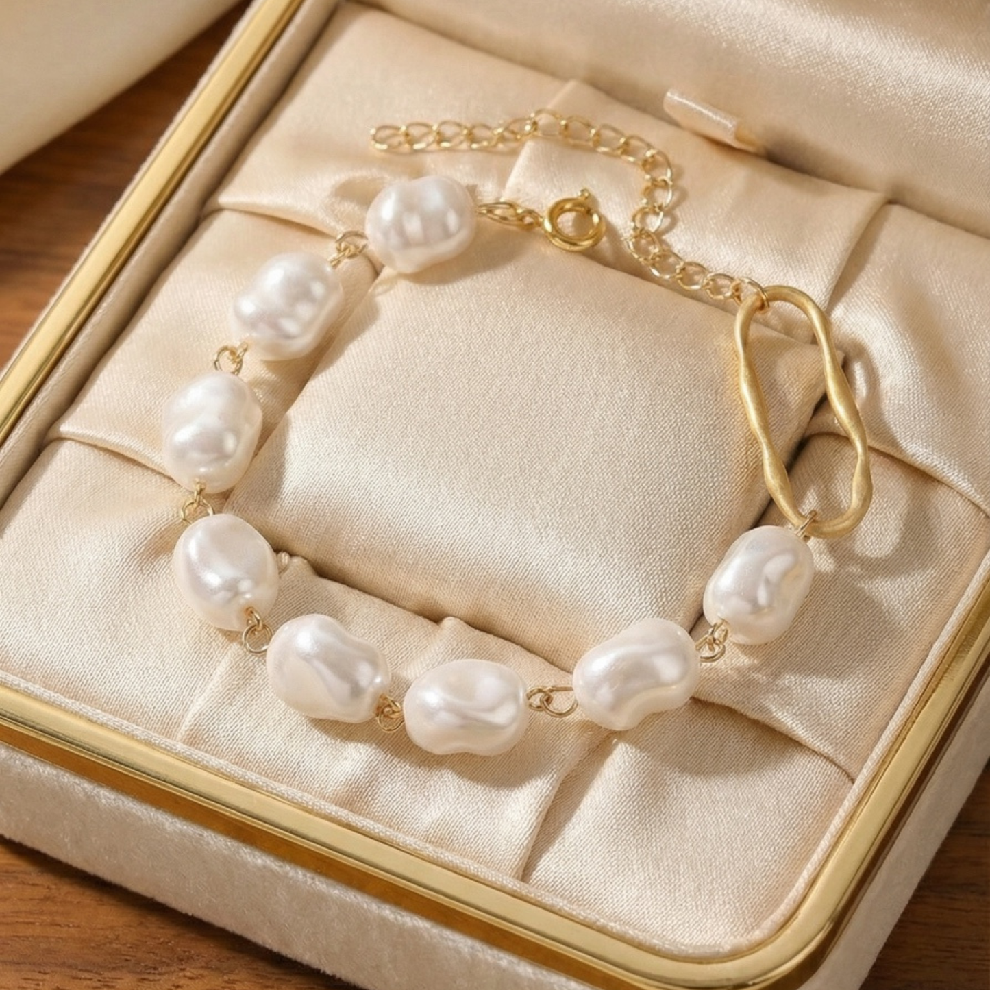 Gold Baroque Pearl Bracelet