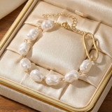 Gold Baroque Pearl Bracelet