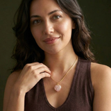 Opal Heart Gold Necklace