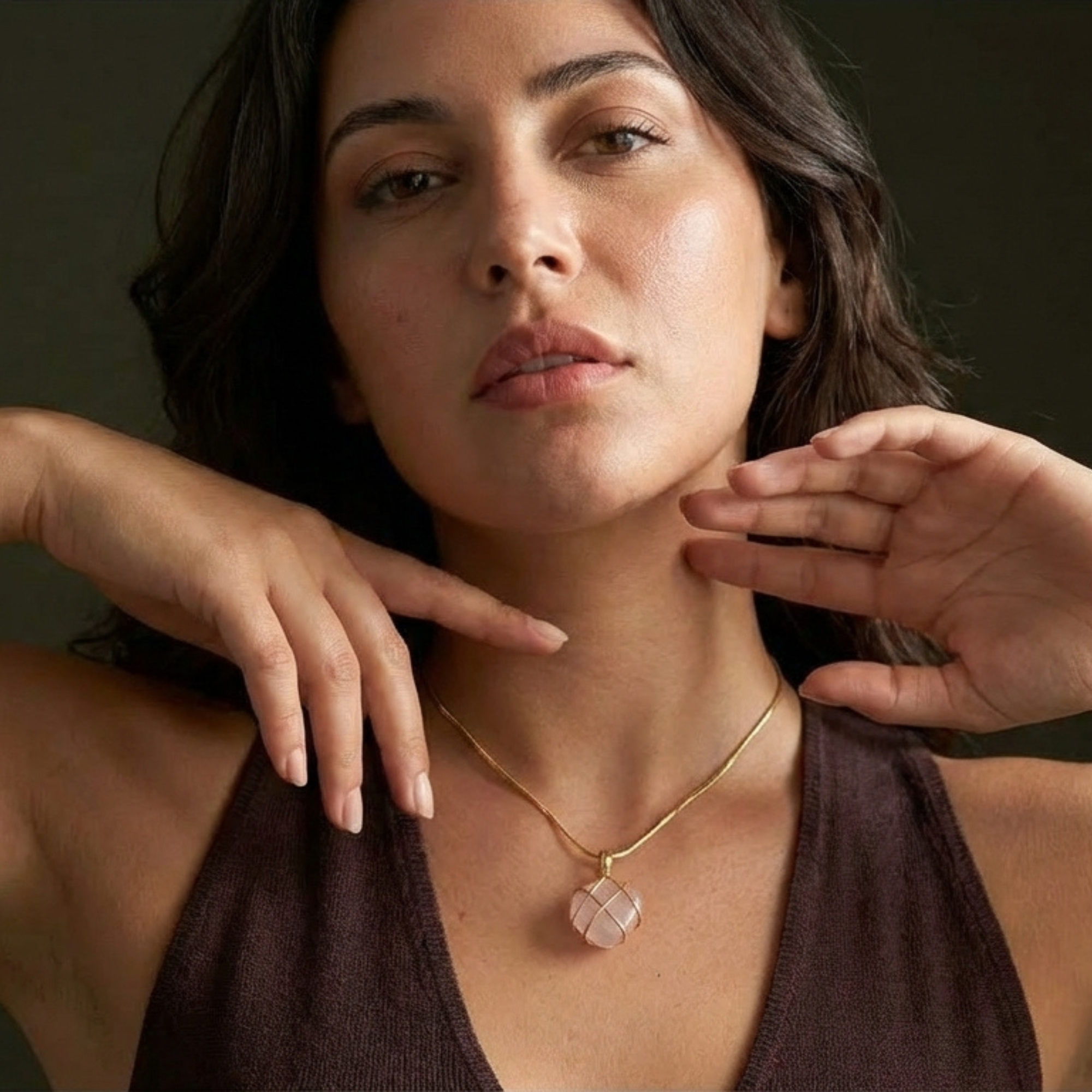 Opal Heart Gold Necklace