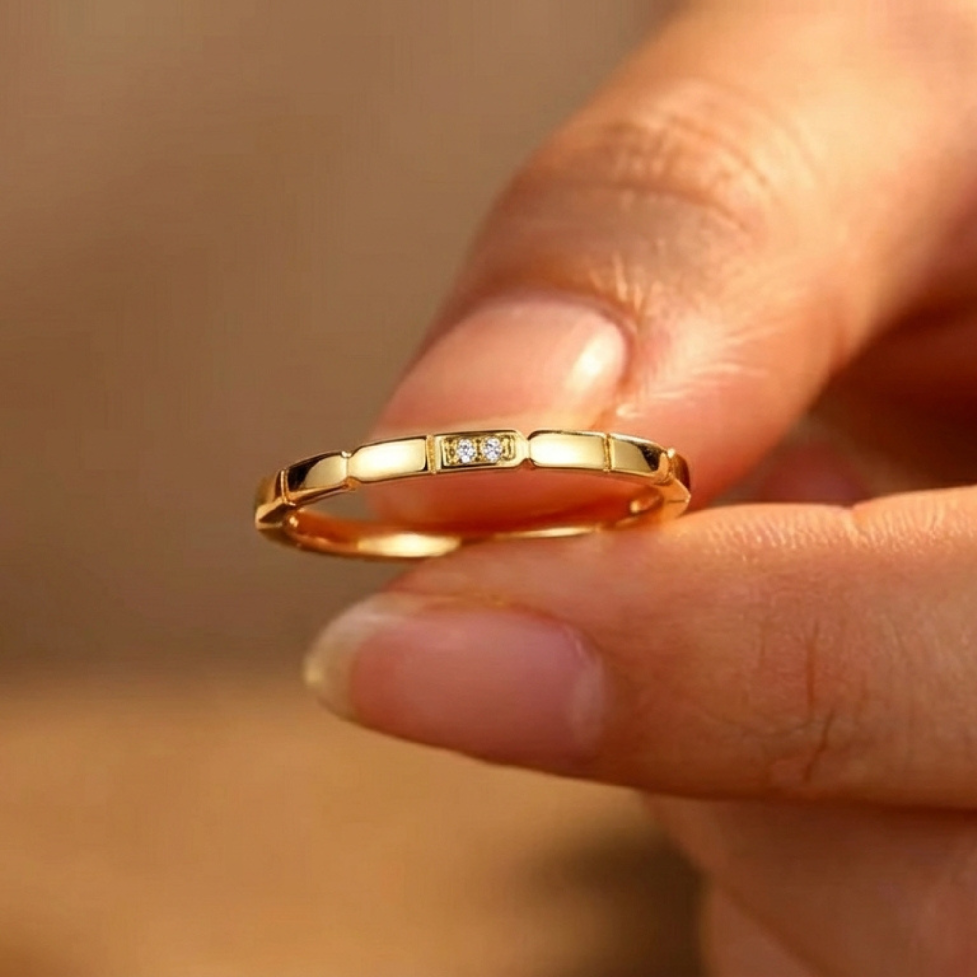 Elara Gold CZ Ring