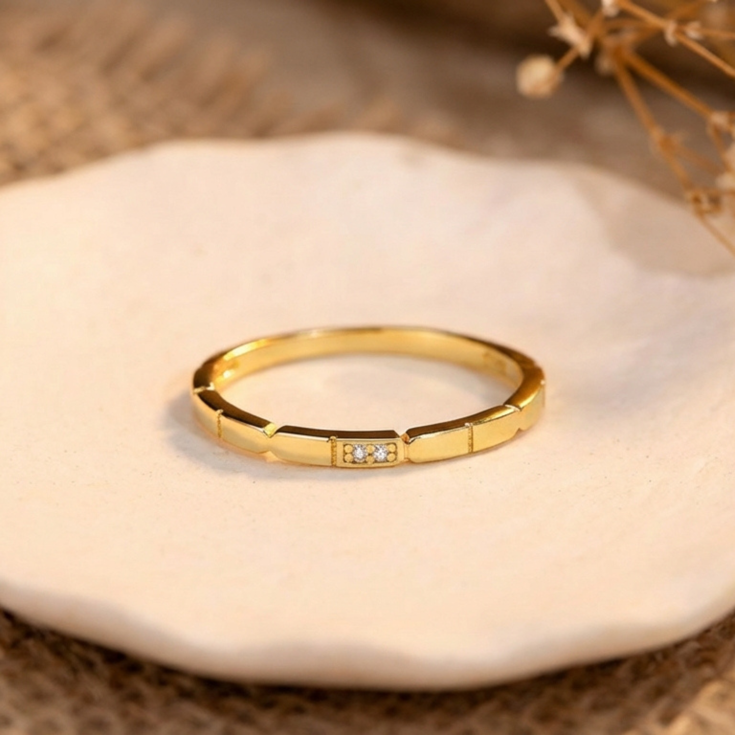 Elara Gold CZ Ring