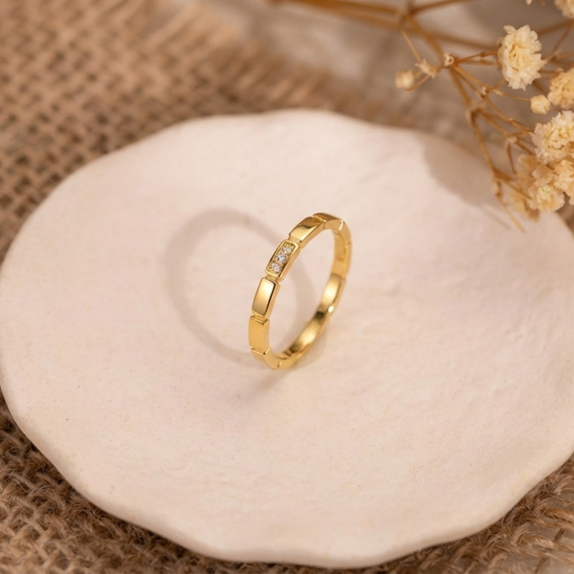 Elara Gold CZ Ring