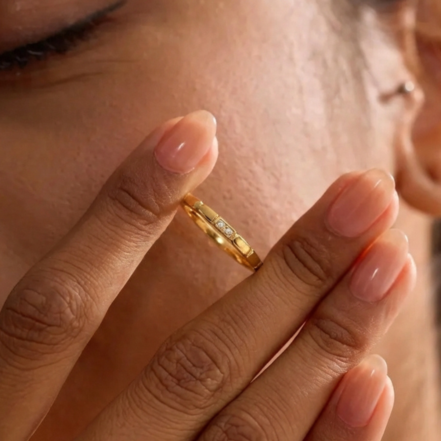 Elara Gold CZ Ring