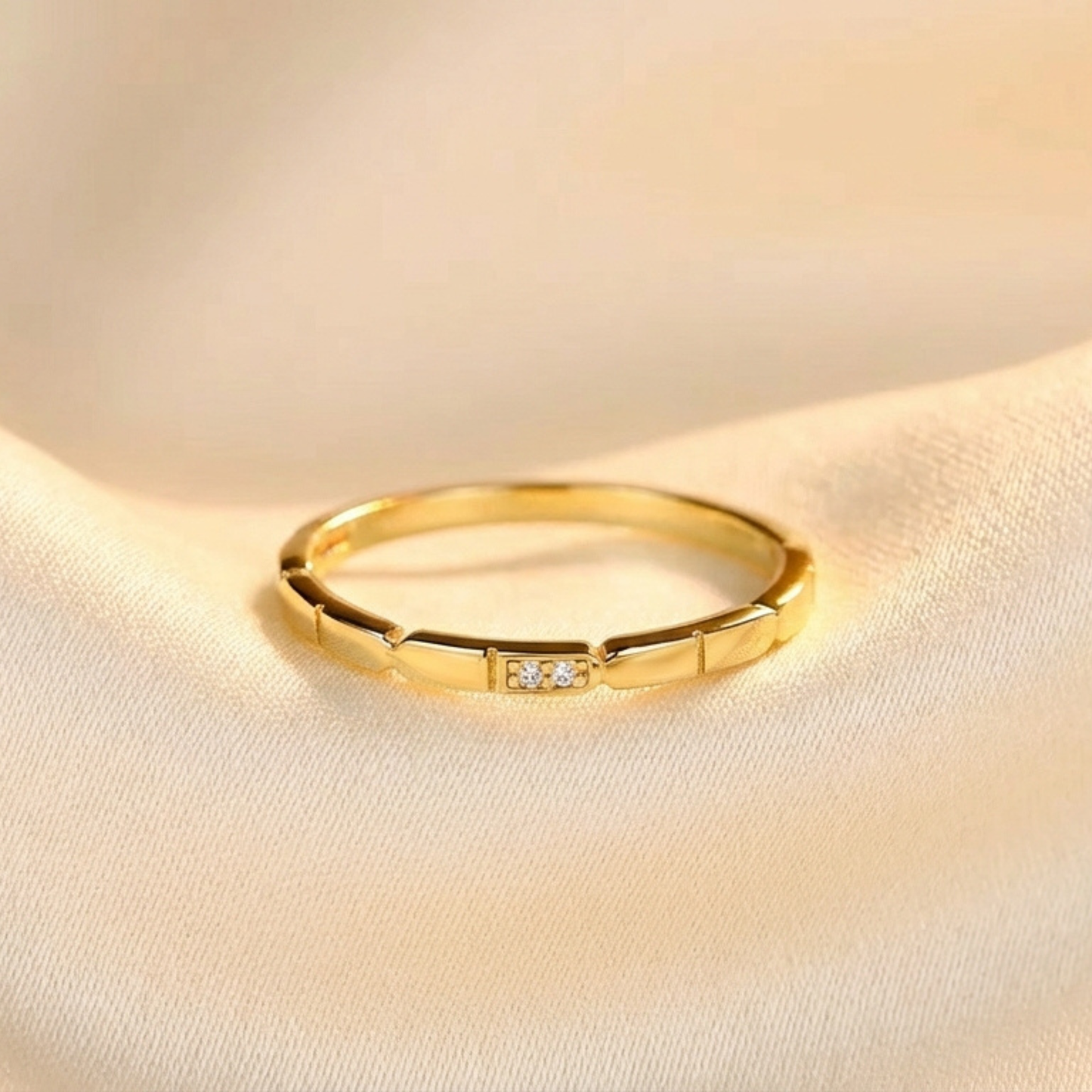Elara Gold CZ Ring