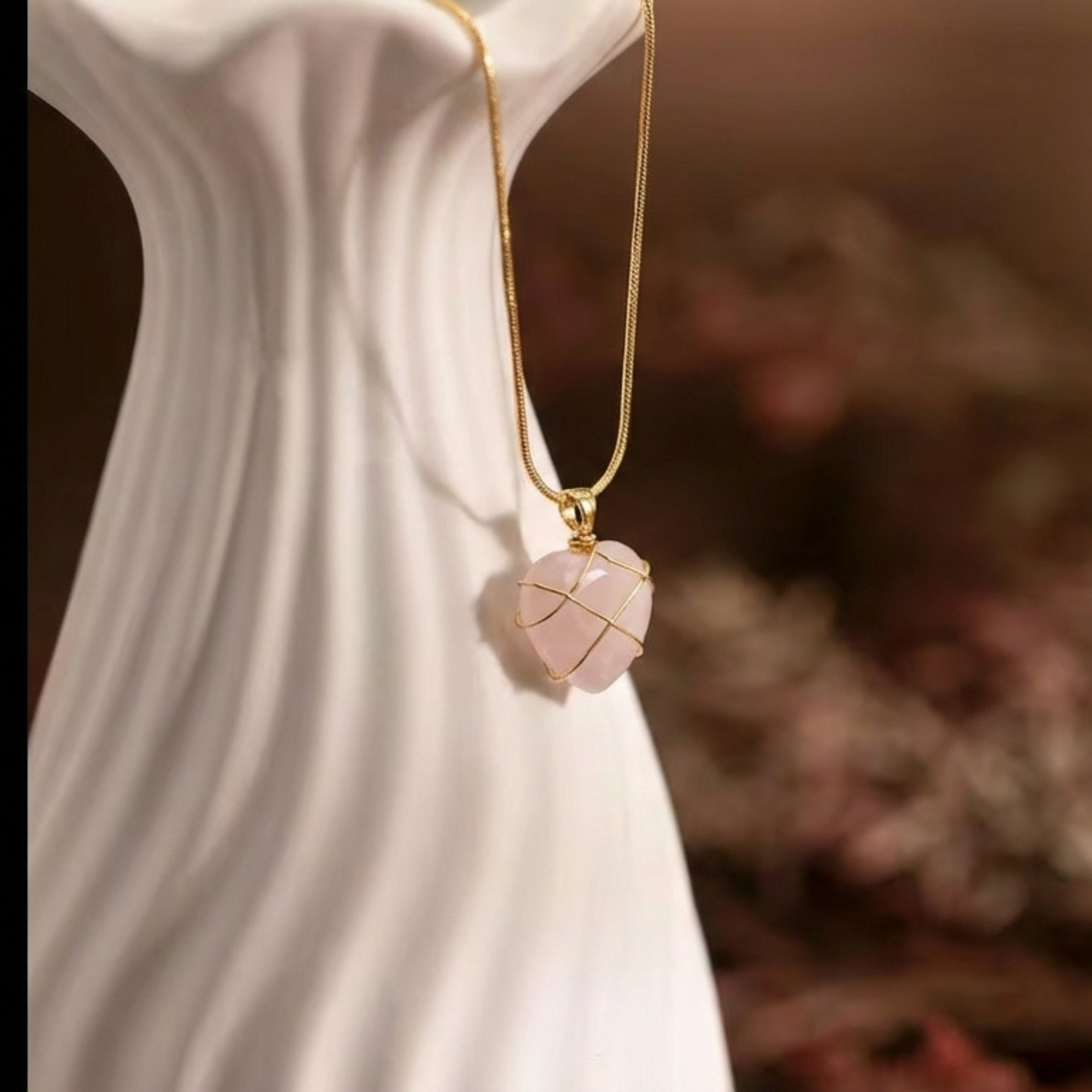 Opal Heart Gold Necklace