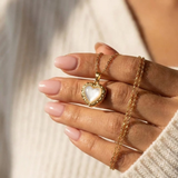 Opal Heart Gold Necklace