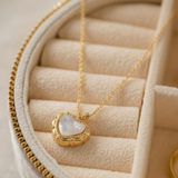 Opal Heart Gold Necklace