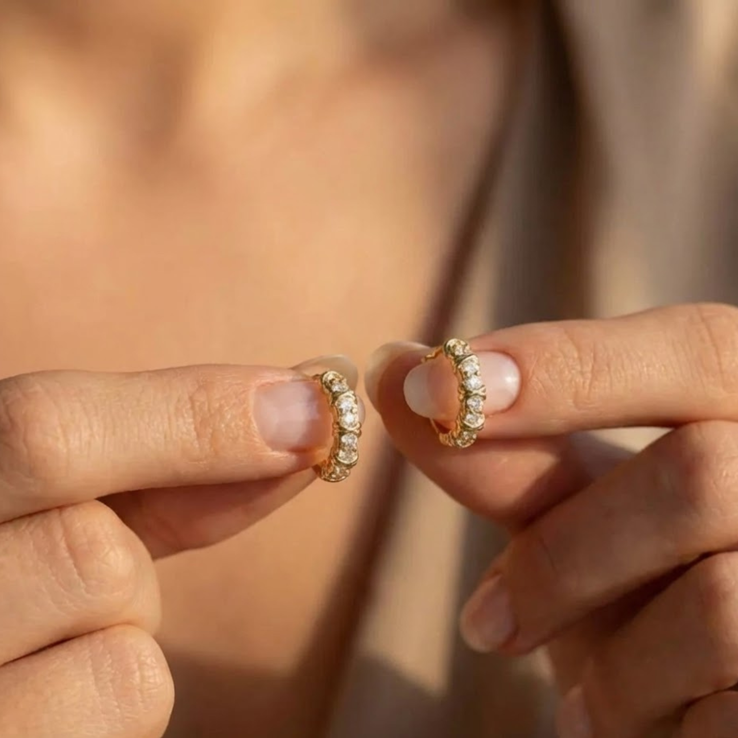 Gold Huggie Hoop Earrings