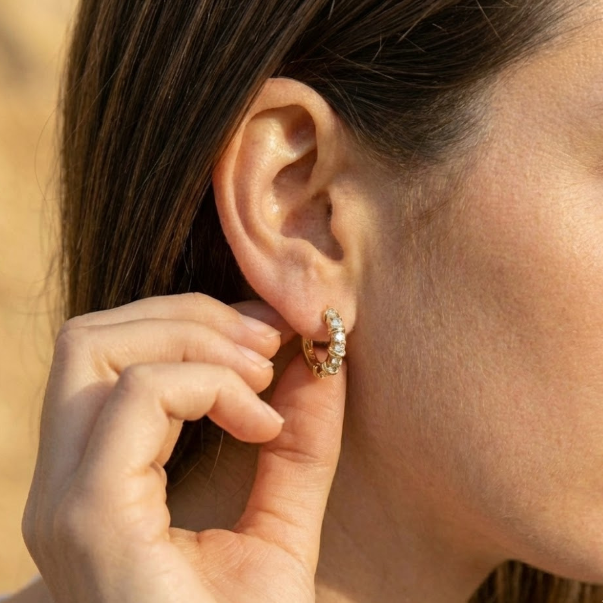 Gold Huggie Hoop Earrings